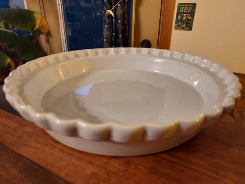 10-1/2 Zoll Kiste & Fass gerippte Kante Backen/Servieren Keramik Kuchen Geschirr