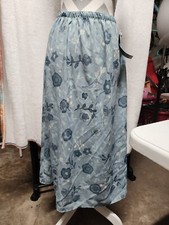 NWT Vintage Studio Womens M Floral Petite Ankle Length Elastic Waist Skirt