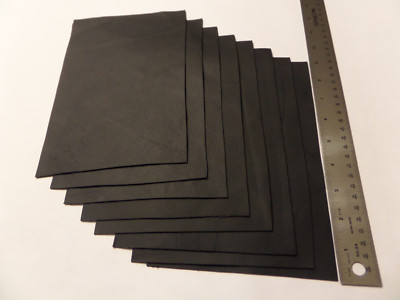 Upholstery Leather Scrap 6 x 9 inches Black 2 Pieces