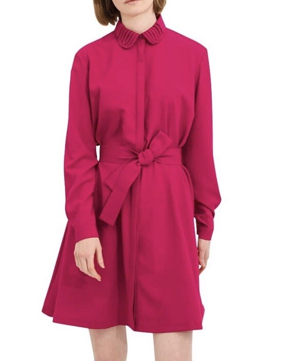 maje pink shirt dress Sparkly ribbed knit dress Pink For Women