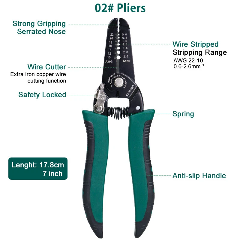 Multi tool Electrician Cable Wire Stripper Cutter Crimper Pliers Crimping Tool
