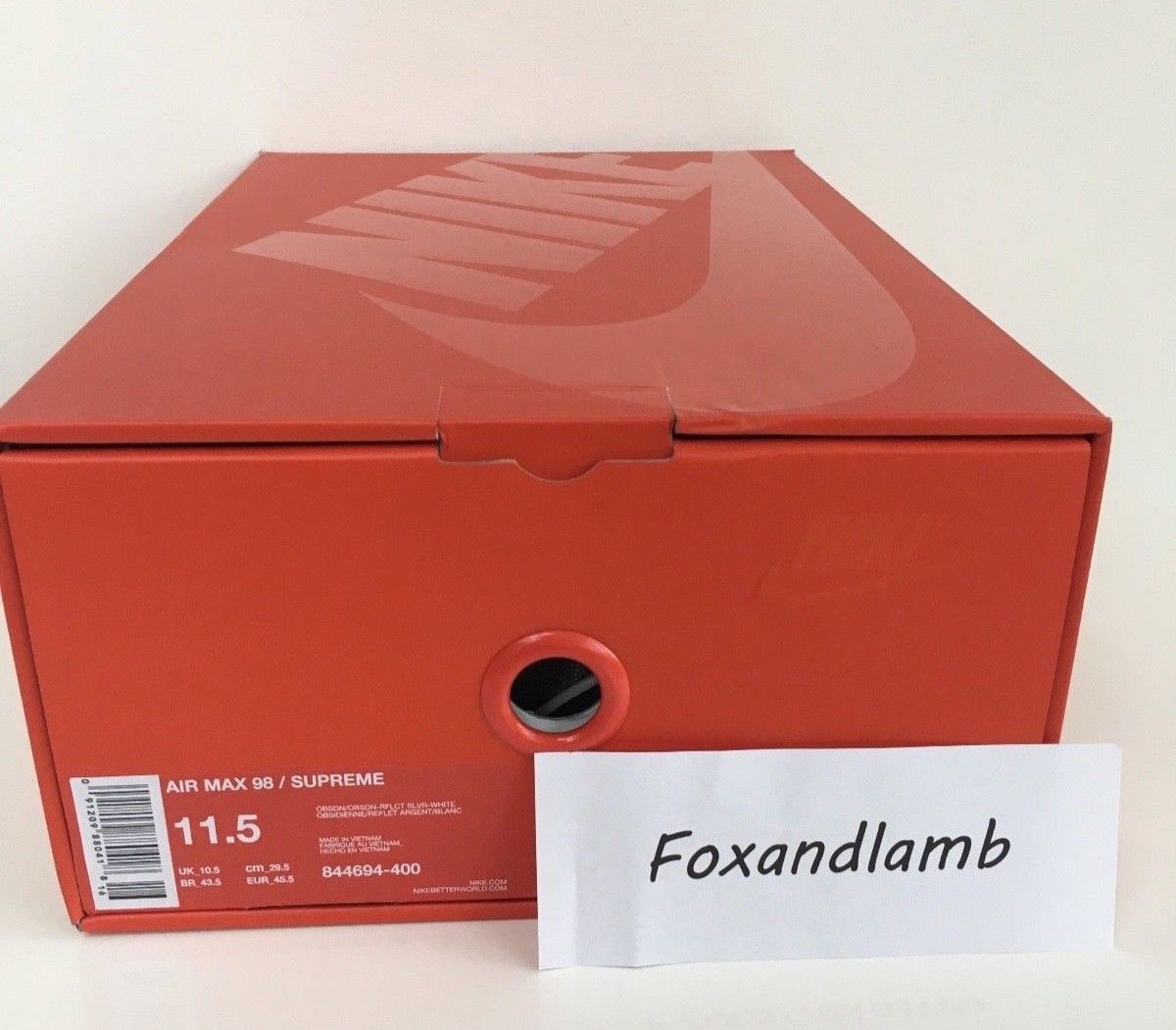 Air Max 98 x Supreme UK10.5 -- Never Worn BNIB image 9