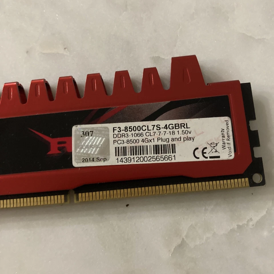G.SKILL RIPJAWS 4GB (1x4GB) DDR3 1066MHz PC Memory RAM F3-8500CL7S-4GBRL - Image 3 of 3
