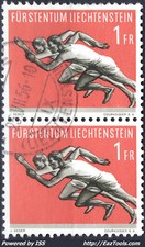 LIECHTENSTEIN PAIRE N° 307 AVEC OBLITERATION