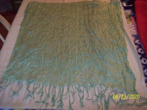 Fashion Scarf Sea Green Solid Wavy 72"x21" - Picture 3 of 3