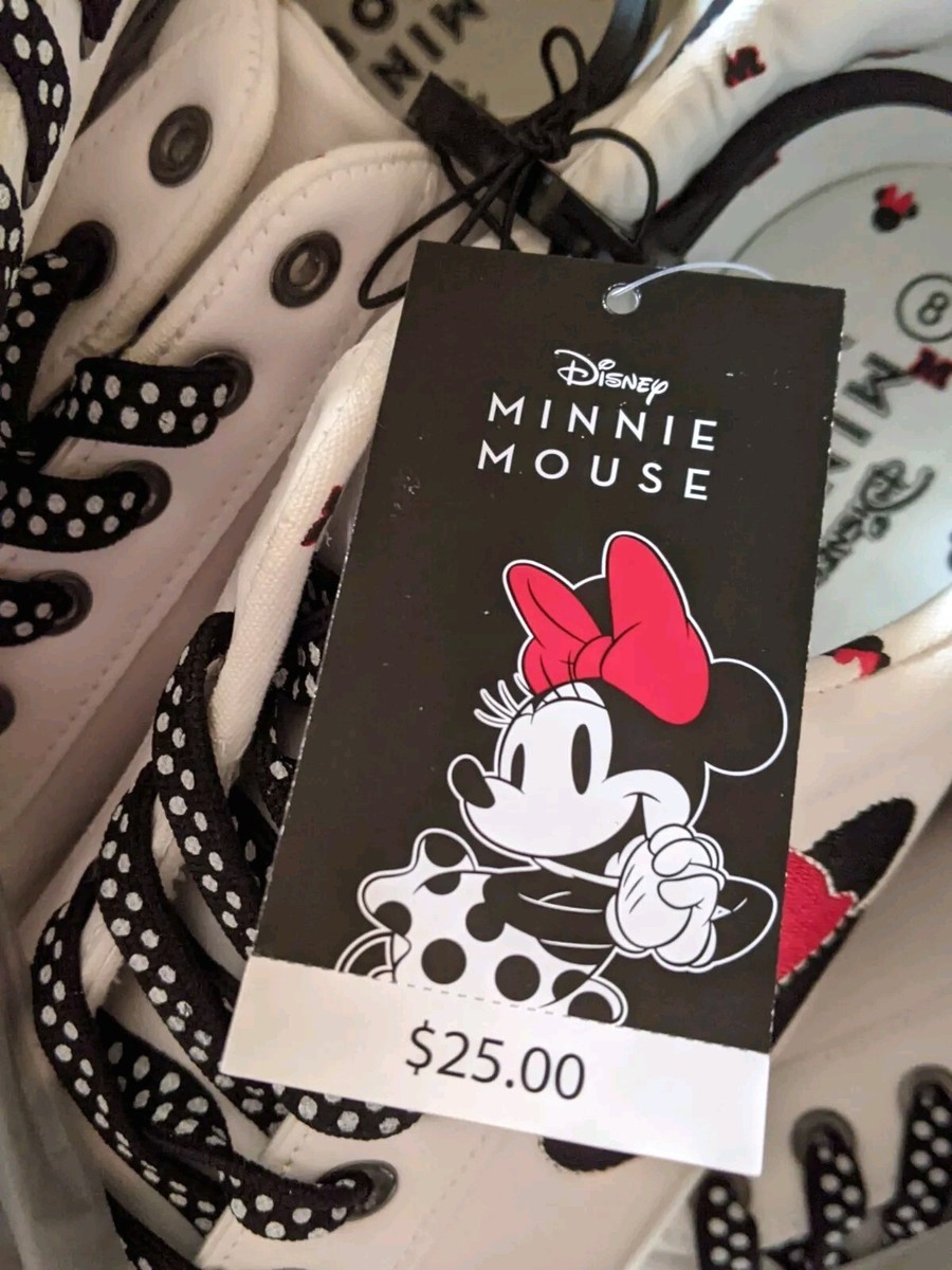 DISNEY Minnie Mouse Low Top Court Sneakers ~ Women's Size 8