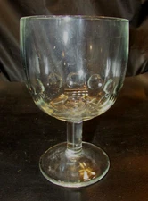 Vintage 1970's Bartlett Collins 12 oz Clear Glass Thumbprint 4x6 Stemmed Goblet