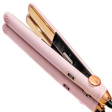 Flat Iron Hair Straightener and Curler 2 in 1 with 10s Fast Heating 1 Inch Pr...