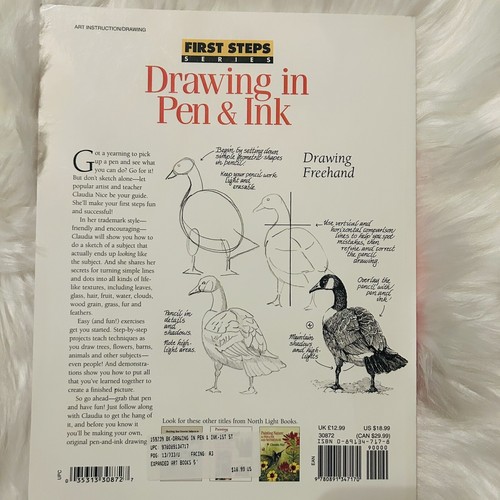 Drawing Pen & Ink Book First Steps Series Claudia Nice 1997 1st Edition New - Picture 3 of 4