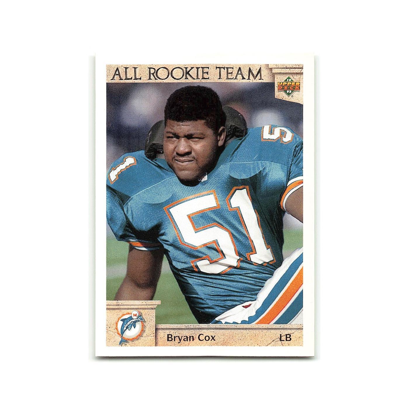 Bryan Cox Rookie 1992 Upper Deck #47 Miami Dolphins Football Card NM