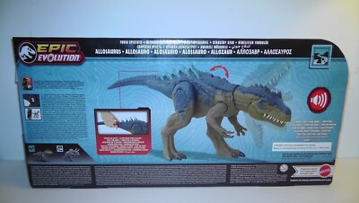 Mattel Jurassic World Allosaurus Epic Evolution – Figurine Articulée 43 Cm, Attaque Rugissante, Jeu Connecté AR