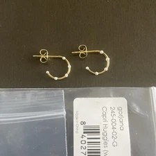 Gorjana 18K Gold Plated Capri Huggies White 245-004-02-G