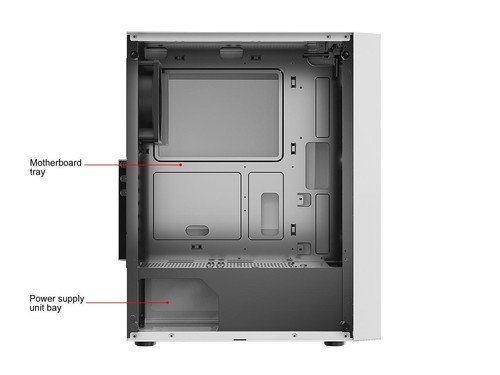 DIYPC DIY-S08-W White USB 3.0 Steel / Tempered Glass ATX Mid Tower Computer Case - Picture 10 of 12