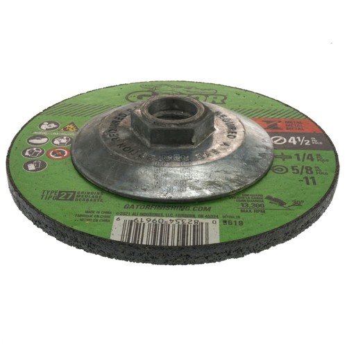 Gator 9619 GatorBlade 1/4" Thick 4-1/2" Metal Grinding Wheel, 5/8"-11 Arbor - Picture 3 of 8