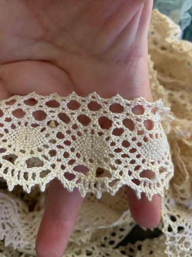 20 Yards Vintage Cotton Cluny Fine Crochet Lace - Picture 2 of 5