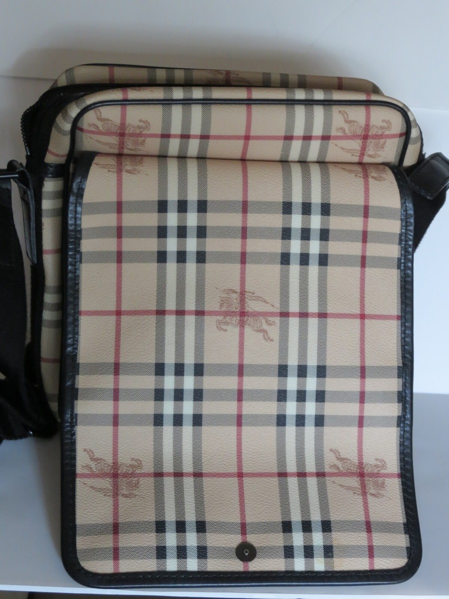 Unisex BURBERRY Beige/Black Haymarket Check PVC Canvas and Unisex BURBERRY Beige/Black Haymarket Check PVC Canvas and