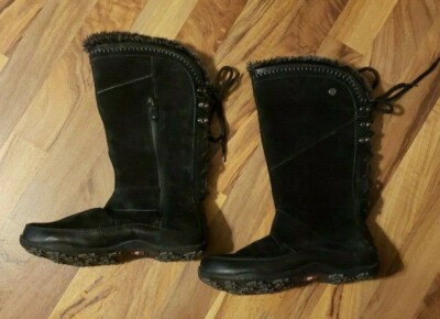 PRE OWNED THE NORTH FACE PRIMALOFT INSULATED BLACK BOOTS WOMENS SIZE US 8.5