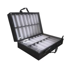 64 Pairs Eyeglasses Display Case Portable Eyewear Suitcase Foldable Storage Box 