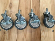 Set of 4 Metro Rack 5" Casters with Brakes NSF