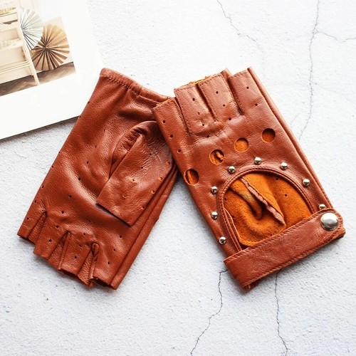 Fingerless 100% Genuine Leather Driving Gloves Chauffer Swift Wears - Picture 3 of 33