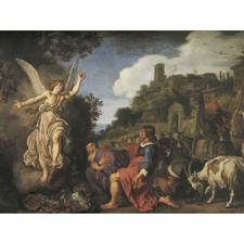 Lastman Angel Raphael Takes Leave Old Tobit Painting Huge Wall Art Poster Print