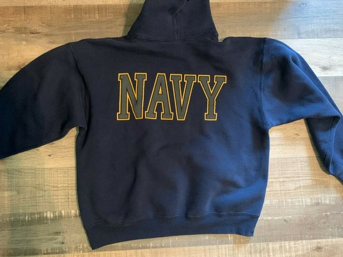 Set of Vintage Navy Sweatpants and Sweatshirt SIZE LARGE MADE IN USA - Picture 2 of 10