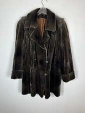 Classic SHEARED BEAVER fur jacket Women's Medium dark brown Neiman Marcus