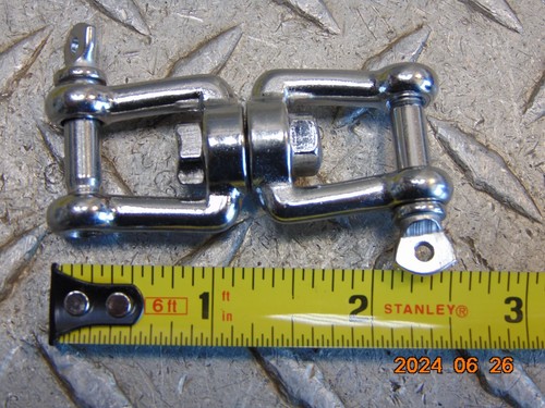 (LOT OF 2) 1/4" 316 Stainless Steel Boat Anchor Connector Swivel 770 lb **2** - Picture 2 of 2