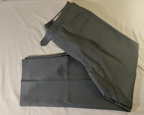 Men's Sansabelt Medium Solid Gray Polyester Slack Pants 38x29 Vintage RARE MINT - Picture 7 of 7