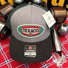 Retro Texaco Oil & Gas Patch Richardson 112 Black, Gray & Green Trucker Hat