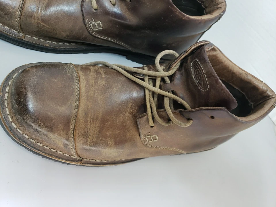 KEEN Leather Boots Ankle Lace up Chukka Casual Work Trail Brown Mens Sz 13 - Image 4 of 4