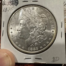 1885 P $1 Morgan Dollar Uncirculated - Rainbow Toned - WOW! VAM 1D (Banded Wing)