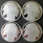 Lot of Four SilverTowne 1oz Silver Buffalo Rounds