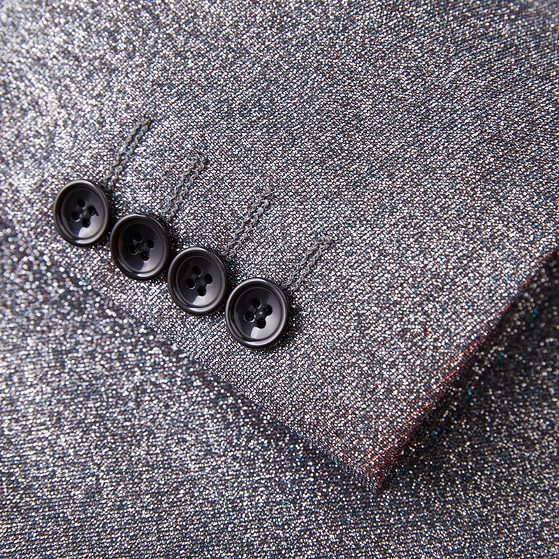 Para Hombres Calce Ajustado 2 piezas Traje Chaqueta Pantalones Un Botón Vestido Formal Noche Fiesta Escenario Foto 4 de 4