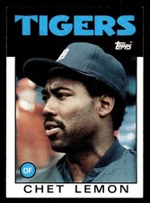 1986 Topps #160 Chet Lemon Card Detroit Tigers