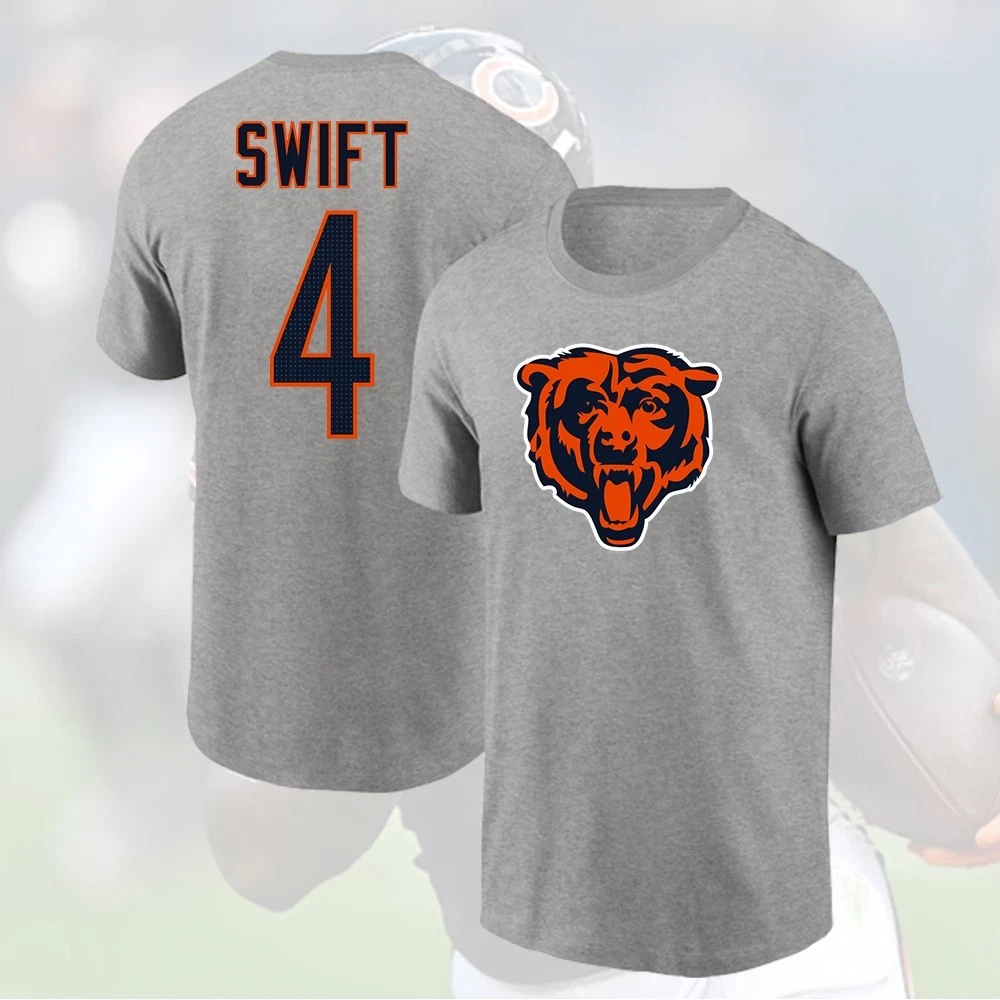 =D'Andre Swift #4 Chicago Bears 2025 Player Name & Number For Fans