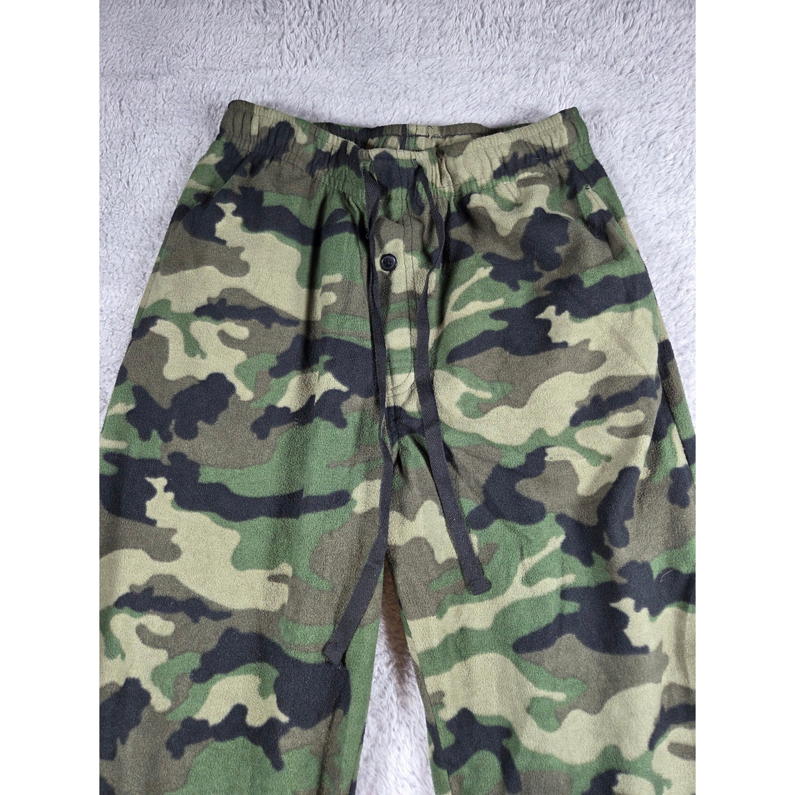 Camo Fleece Joggers and White Ribbed Tank Top Loungewear Bundle Set