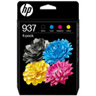 HP 937 Oryginalny wkład atramentowy 4-pak CMYK (6C400NE) OfficeJet Pro 9110b · 9120