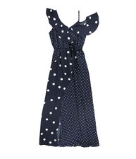 bar III Womens Dot Maxi Dress, navy, S
