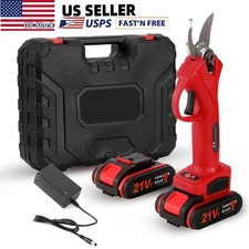21V Electric Cordless Branch Scissors Pruning Shear Pruner Cutter+2Battery
