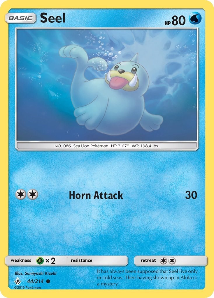 Seel [SM - Unbroken Bonds 44/214] Reverse Holofoil Common Pokemon TCG