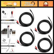 79-inch Chew Proof Trail Camera Power Cord with Alligator Clips