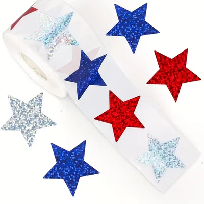 RED SILVER BLUE Stars USA Independent Day Theme Stickers****50pc*Free Post❣️ - image 1 of 4