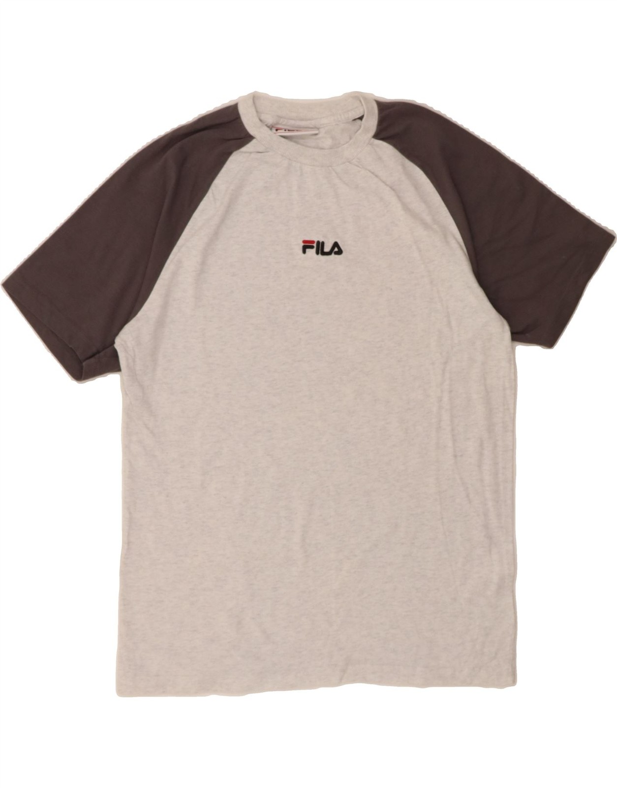 FILA T shirt uomo top grigio medio colorblock cotone CJ16