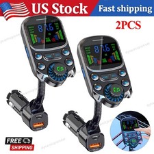2PC Bluetooth Car FM Transmitter MP3 Player Hands free Radio Adapter USB Charger