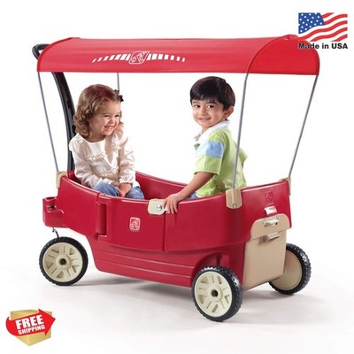 Step2 All Around Canopy Wagon, Kids Ride On Toy, Stroller Substitute, Includes S