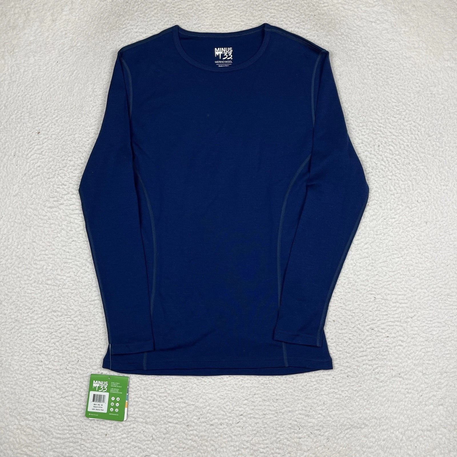 Minus 33 Men's Merino Wool Base Layer T-Shirt Black Medium Long Sleeve