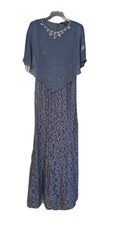 Ignite Evenings Sequined Blue Sz 8 Mother Of The Bride Groom Formal Gown Dress