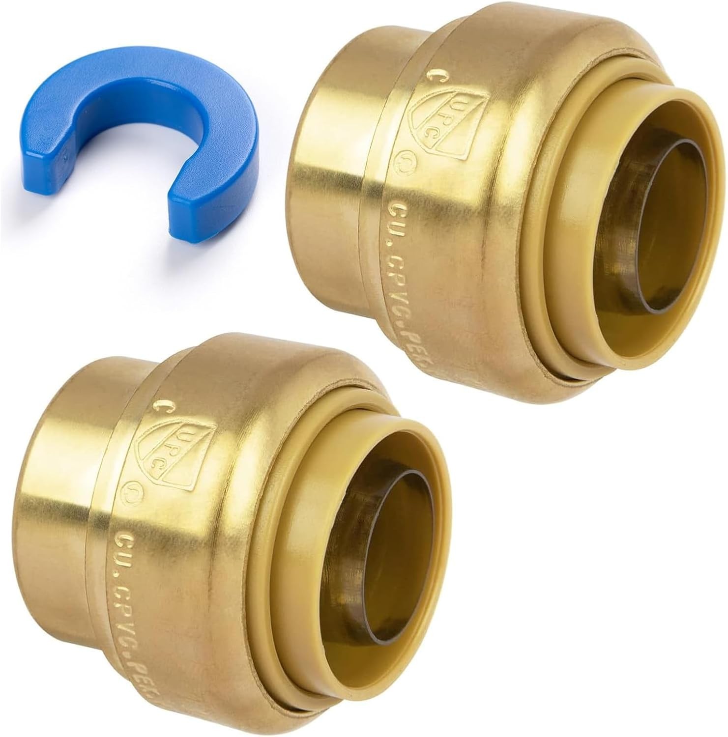 2 Pack 1/2" Push Fit End Cap Brass Plumbing Fitting for Copper CPVC PEX