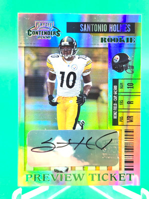 Santonio Holmes 2006 Playoff Contenders Preview ROOKIE Auto 85/100 RC Steelers